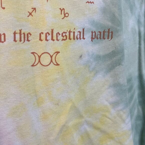 Future State Tie Dye Astral Visions Graphic Short Sleeve Shirt Yellow Small - Picture 4 of 6
